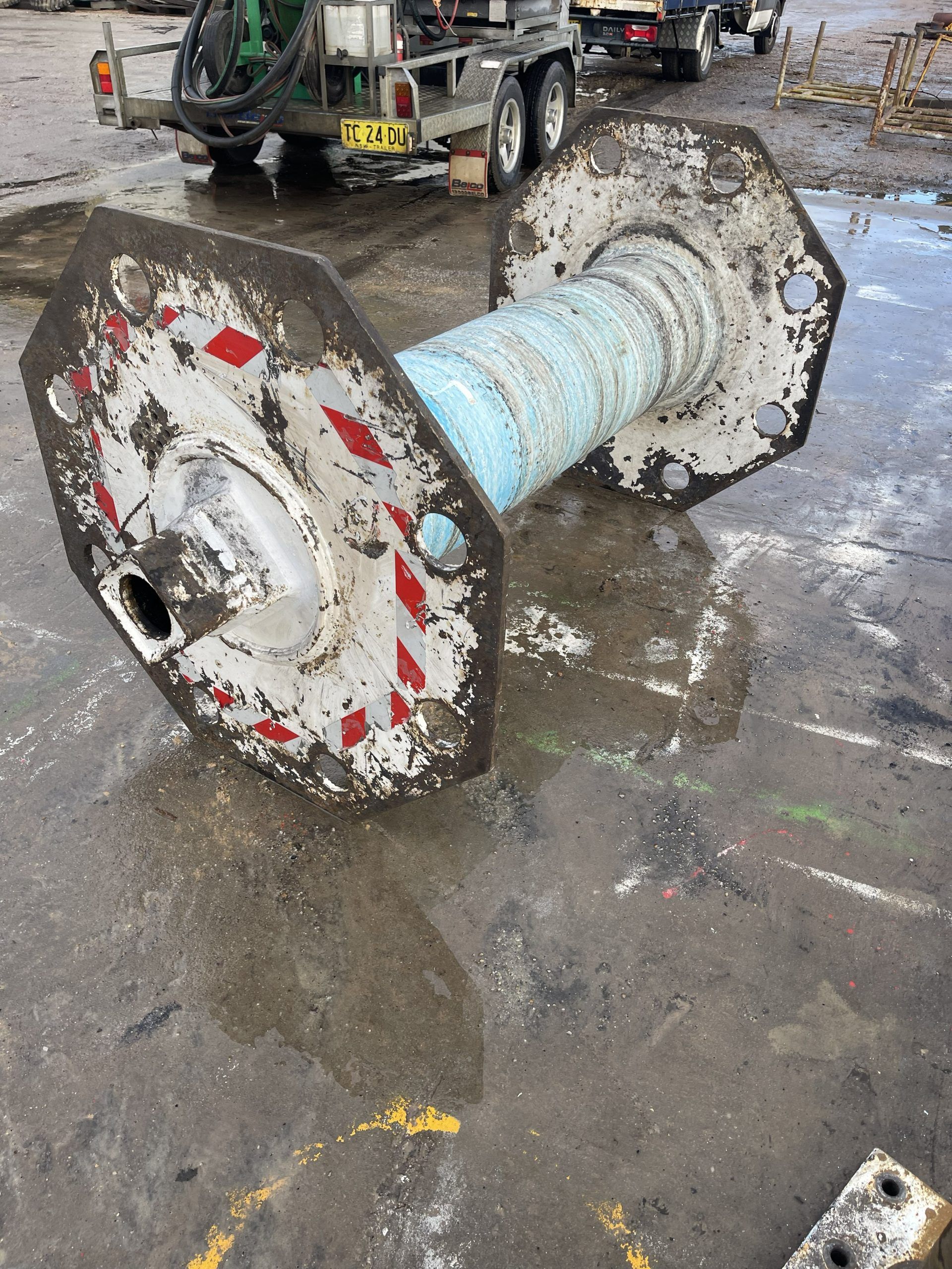 Heavy Duty Reel Before being blasted with Crushed Glass